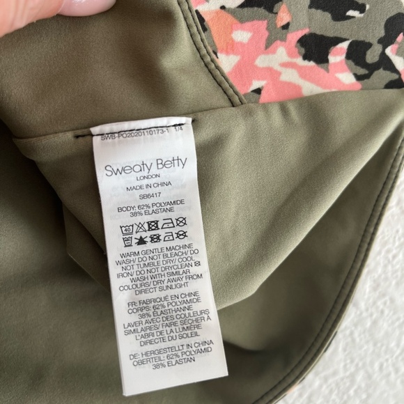 SWEATY BETTY | Limited Edition Floral Power Sports Bra in Green & Pink | Size S - Picture 6 of 12